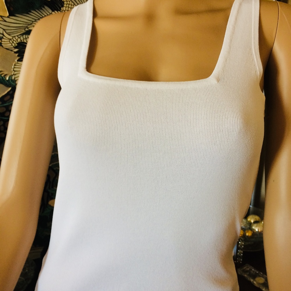 Dana Buchman White Knit Top, Size XS